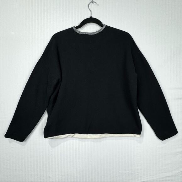 Eileen Fisher Black Full-Zip Cardigan Sweater Jacket Size Medium Organic Cotton - Picture 6 of 6